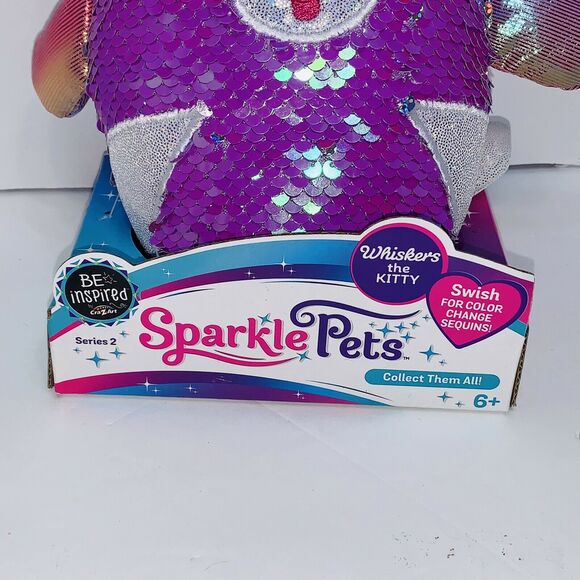 Sparkle Pets Whiskers the Kitty Plush Toy Color Change Sequins 6 inch Series 2 - Picture 7 of 13